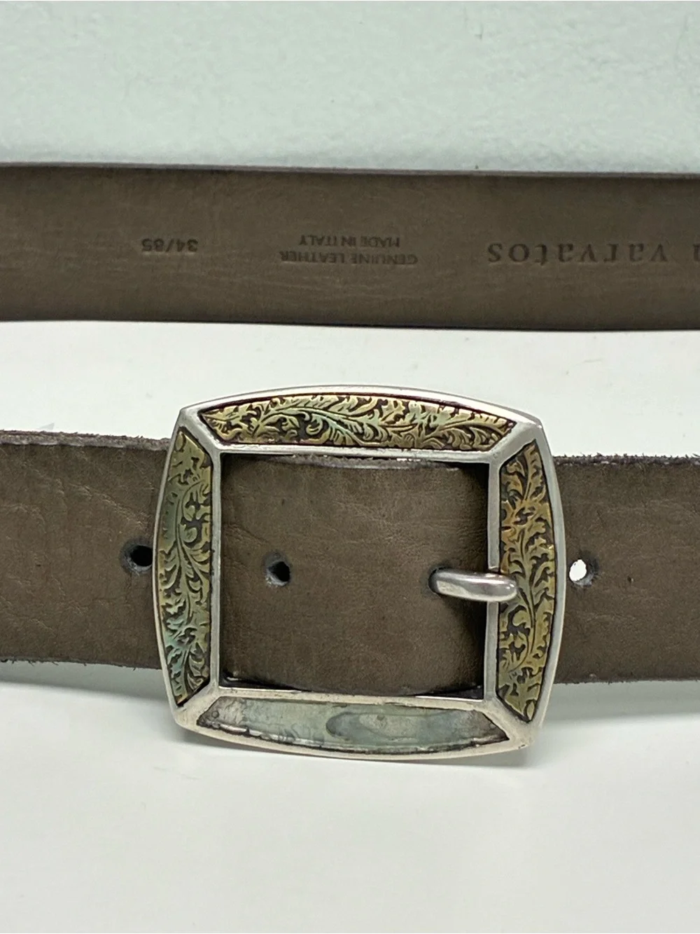 $368 John Varvatos Collection Mercer Filigree Belt Size 34